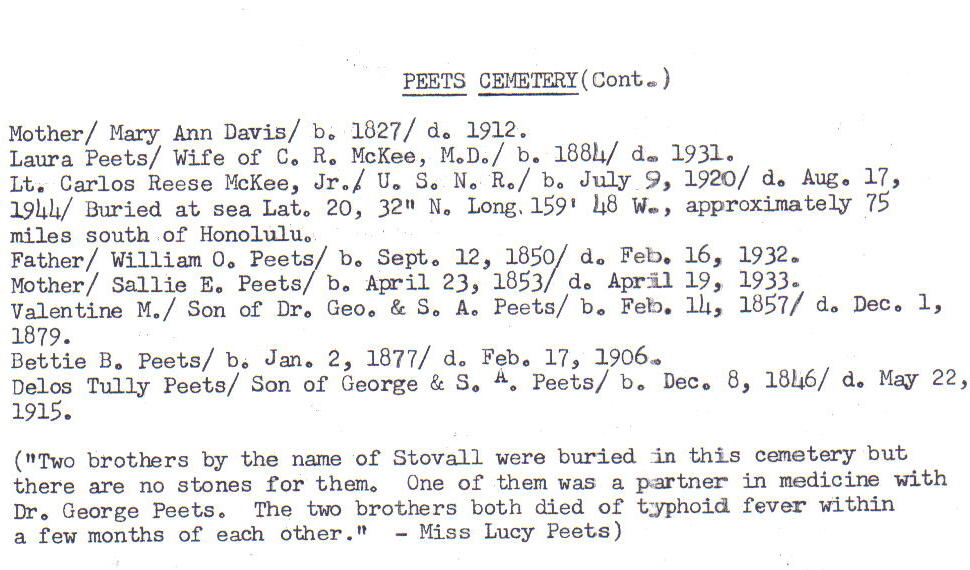 Peets Cemetery Page 2