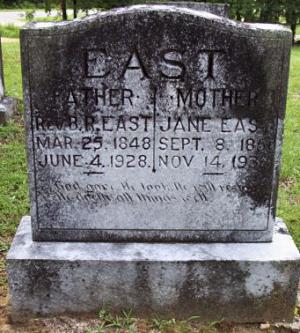 Rev. B. R. & Jane East marker