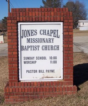 Jones Chapel Church sign