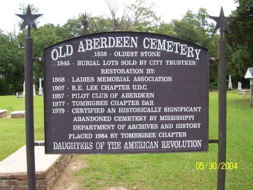 Old Aberdeen Cemetery sign