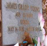 rave marker of James Grady Young,  Johnson Cemetery, Pontotoc County, Mississippi