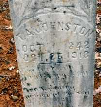 Grave marker of T. A. Johnston,  Johnson Cemetery, Pontotoc County, Mississippi