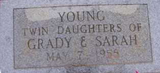 Grave marker for twin daughters of Grady and Sarah Young,  Johnson Cemetery, Pontotoc County, Mississippi